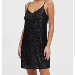 Banana Republic Sequin Slip Dress, Black Sequin size 14